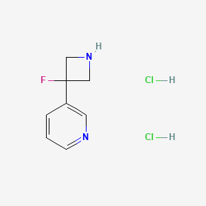 molecular formula C8H11Cl2FN2 B13485747 3-(3-Fluoroazetidin-3-yl)pyridine dihydrochloride 