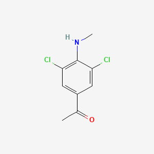 molecular formula C9H9Cl2NO B13485766 1-[3,5-Dichloro-4-(methylamino)phenyl]ethan-1-one CAS No. 60677-15-8