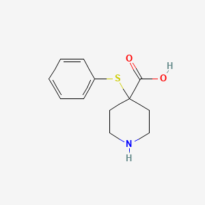 molecular formula C12H15NO2S B13485793 4-(Phenylthio)piperidine-4-carboxylic acid 