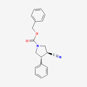 molecular formula C19H18N2O2 B13485831 Benzyl (3S,4R)-3-cyano-4-phenyl-1-pyrrolidinecarboxylate 