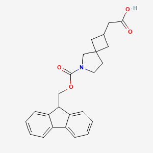 molecular formula C24H25NO4 B13485892 2-(6-{[(9H-fluoren-9-yl)methoxy]carbonyl}-6-azaspiro[3.4]octan-2-yl)acetic acid 