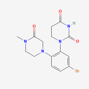 molecular formula C15H17BrN4O3 B13485952 1-[5-Bromo-2-(4-methyl-3-oxo-piperazin-1-yl)phenyl]hexahydropyrimidine-2,4-dione 