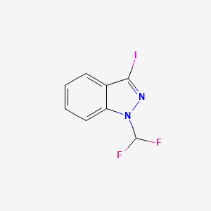molecular formula C8H5F2IN2 B13485974 1-(difluoromethyl)-3-iodo-1H-indazole 