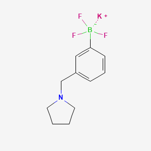 molecular formula C11H14BF3KN B13486080 Potassium trifluoro(3-(pyrrolidin-1-ylmethyl)phenyl)borate 