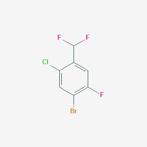 molecular formula C7H3BrClF3 B13486088 1-Bromo-5-chloro-4-(difluoromethyl)-2-fluorobenzene 