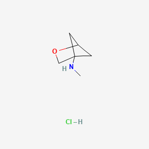 molecular formula C6H12ClNO B13486098 N-methyl-2-oxabicyclo[2.1.1]hexan-4-aminehydrochloride 