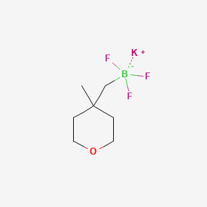 molecular formula C7H13BF3KO B13486146 Potassium trifluoro[(4-methyloxan-4-yl)methyl]boranuide 