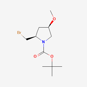 molecular formula C11H20BrNO3 B13486148 tert-butyl (2R,4R)-2-(bromomethyl)-4-methoxypyrrolidine-1-carboxylate 