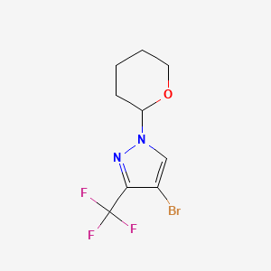 molecular formula C9H10BrF3N2O B13486154 4-bromo-1-(oxan-2-yl)-3-(trifluoromethyl)-1H-pyrazole 
