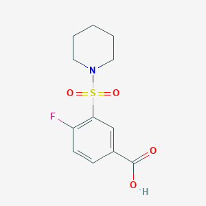 molecular formula C12H14FNO4S B1348621 4-Fluoro-3-(piperidine-1-sulfonyl)-benzoic acid CAS No. 311785-51-0