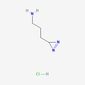molecular formula C4H10ClN3 B13486290 3-(3H-diazirin-3-yl)propan-1-amine hydrochloride 