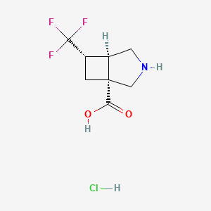 molecular formula C8H11ClF3NO2 B13486296 rac-(1R,5R,6S)-6-(trifluoromethyl)-3-azabicyclo[3.2.0]heptane-1-carboxylic acid hydrochloride 