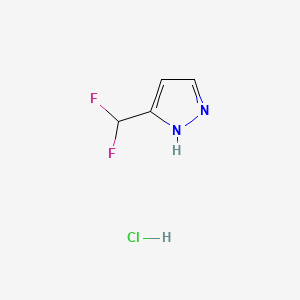 molecular formula C4H5ClF2N2 B13486310 3-(difluoromethyl)-1H-pyrazole hydrochloride 