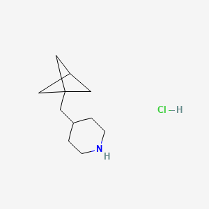 molecular formula C11H20ClN B13486312 4-({Bicyclo[1.1.1]pentan-1-yl}methyl)piperidine hydrochloride 
