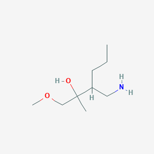 molecular formula C9H21NO2 B13486315 3-(Aminomethyl)-1-methoxy-2-methylhexan-2-ol 