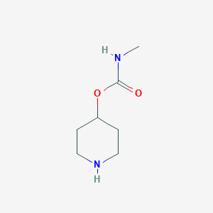 molecular formula C7H14N2O2 B13486379 piperidin-4-yl N-methylcarbamate CAS No. 550369-97-6