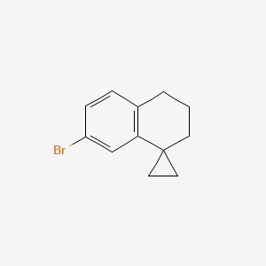 molecular formula C12H13Br B13486408 7'-bromo-3',4'-dihydro-2'H-spiro[cyclopropane-1,1'-naphthalene] 