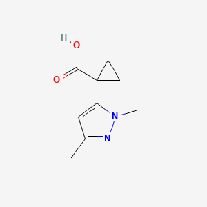 molecular formula C9H12N2O2 B13486413 1-(1,3-dimethyl-1H-pyrazol-5-yl)cyclopropane-1-carboxylic acid 