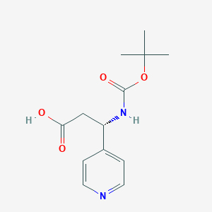 molecular formula C13H18N2O4 B13486420 (S)-3-((tert-butoxycarbonyl)amino)-3-(pyridin-4-yl)propanoic acid 