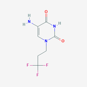 molecular formula C7H8F3N3O2 B13486529 5-Amino-1-(3,3,3-trifluoropropyl)pyrimidine-2,4(1h,3h)-dione 