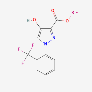 molecular formula C11H6F3KN2O3 B13486531 potassium 4-hydroxy-1-[2-(trifluoromethyl)phenyl]-1H-pyrazole-3-carboxylate 