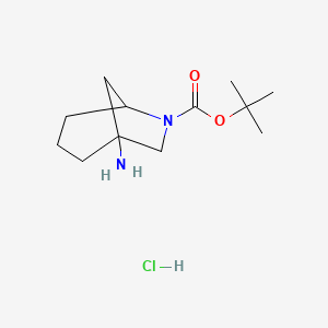molecular formula C12H23ClN2O2 B13486543 Tert-butyl 1-amino-6-azabicyclo[3.2.1]octane-6-carboxylate hydrochloride 
