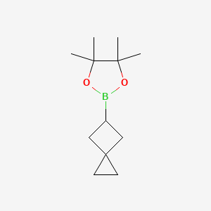 molecular formula C12H21BO2 B13486562 4,4,5,5-Tetramethyl-2-(spiro[2.3]hexan-5-YL)-1,3,2-dioxaborolane 