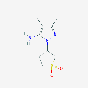 molecular formula C9H15N3O2S B13486577 3-(5-Amino-3,4-dimethyl-1h-pyrazol-1-yl)tetrahydrothiophene 1,1-dioxide 