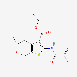 Ethyl 5,5-dimethyl-2-(2-methylprop-2-enoylamino)-4,7-dihydrothieno[2,3-c]pyran-3-carboxylate