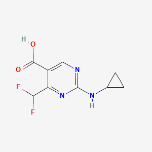 molecular formula C9H9F2N3O2 B13486631 2-(Cyclopropylamino)-4-(difluoromethyl)pyrimidine-5-carboxylic acid 