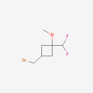 molecular formula C7H11BrF2O B13486642 Rac-(1s,3s)-3-(bromomethyl)-1-(difluoromethyl)-1-methoxycyclobutane 