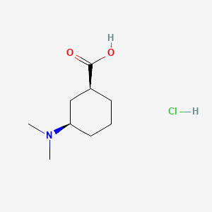 molecular formula C9H18ClNO2 B13486662 (1S,3R)-3-(Dimethylamino)cyclohexane-1-carboxylic acid hydrochloride 