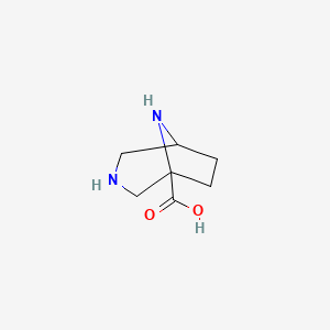 molecular formula C7H12N2O2 B13486664 3,8-Diazabicyclo[3.2.1]octane-1-carboxylic acid 