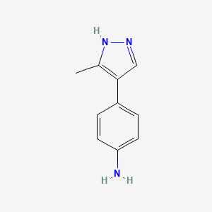molecular formula C10H11N3 B13486666 4-(3-methyl-1H-pyrazol-4-yl)aniline 