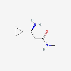 molecular formula C7H14N2O B13486670 (3S)-3-amino-3-cyclopropyl-N-methylpropanamide 