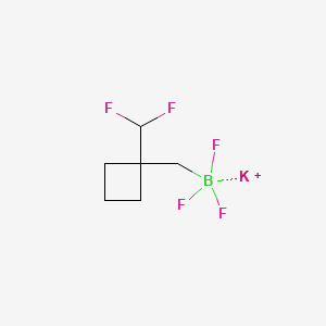 molecular formula C6H9BF5K B13486671 Potassium ((1-(difluoromethyl)cyclobutyl)methyl)trifluoroborate 