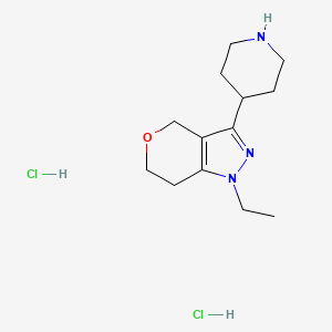 molecular formula C13H23Cl2N3O B13486692 4-{1-ethyl-1H,4H,6H,7H-pyrano[4,3-c]pyrazol-3-yl}piperidine dihydrochloride 