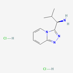 molecular formula C10H16Cl2N4 B13486708 (1R)-2-methyl-1-{[1,2,4]triazolo[4,3-a]pyridin-3-yl}propan-1-amine dihydrochloride 