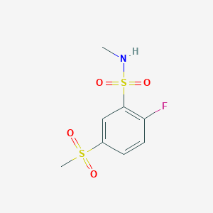 molecular formula C8H10FNO4S2 B13486731 2-Fluoro-n-methyl-5-(methylsulfonyl)benzenesulfonamide 