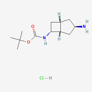 molecular formula C12H23ClN2O2 B13486744 rac-tert-butyl N-[(1R,3S,5R,6S)-3-aminobicyclo[3.2.0]heptan-6-yl]carbamate hydrochloride 