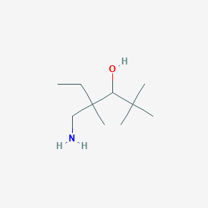 molecular formula C10H23NO B13486749 4-(Aminomethyl)-2,2,4-trimethylhexan-3-ol 