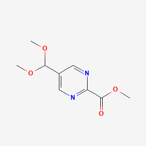 molecular formula C9H12N2O4 B13486871 Methyl 5-(dimethoxymethyl)pyrimidine-2-carboxylate 