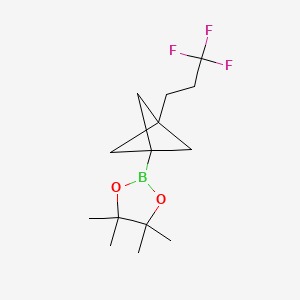 molecular formula C14H22BF3O2 B13486922 4,4,5,5-Tetramethyl-2-[3-(3,3,3-trifluoropropyl)bicyclo[1.1.1]pentan-1-yl]-1,3,2-dioxaborolane 