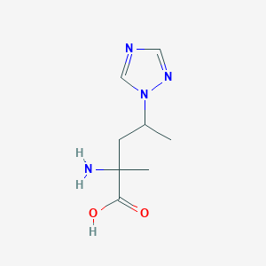 molecular formula C8H14N4O2 B13486943 2-Amino-2-methyl-4-(1h-1,2,4-triazol-1-yl)pentanoic acid 