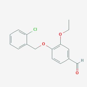 molecular formula C16H15ClO3 B1348713 4-[(2-氯苯甲基)氧基]-3-乙氧基苯甲醛 CAS No. 325856-53-9