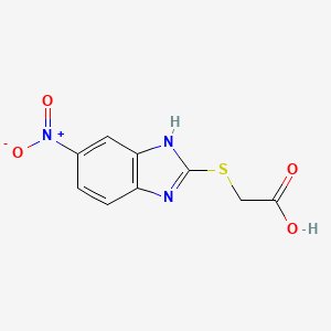 molecular formula C9H7N3O4S B1348724 [(5-硝基-1H-苯并咪唑-2-基)硫代]乙酸 CAS No. 19951-24-7