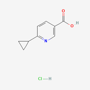 molecular formula C9H10ClNO2 B13487426 6-Cyclopropylpyridine-3-carboxylic acid hydrochloride 