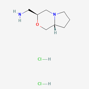 molecular formula C8H18Cl2N2O B13487631 1-[(3S,8aR)-hexahydro-1H-pyrrolo[2,1-c][1,4]oxazin-3-yl]methanamine dihydrochloride 