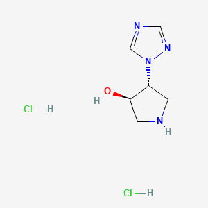 molecular formula C6H12Cl2N4O B13487702 rac-(3R,4R)-4-(1H-1,2,4-triazol-1-yl)pyrrolidin-3-ol dihydrochloride 