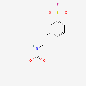 molecular formula C13H18FNO4S B13487786 tert-butyl N-{2-[3-(fluorosulfonyl)phenyl]ethyl}carbamate 
